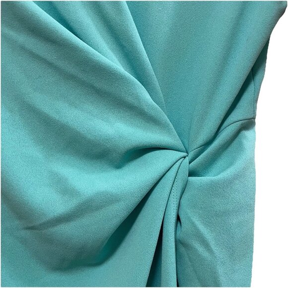 TAHARI ASL Seafoam Knot Waist Vneck Short Sleeve Career Sheath Dress Sz 4 - Picture 5 of 7